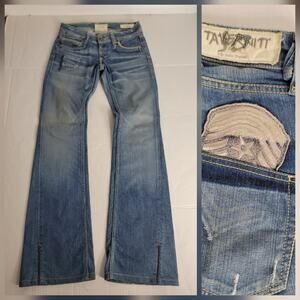 Y2K Taverniti So Jeans Womens SZ 26 Courtney Bootcut Low Rise Army Patch Retro